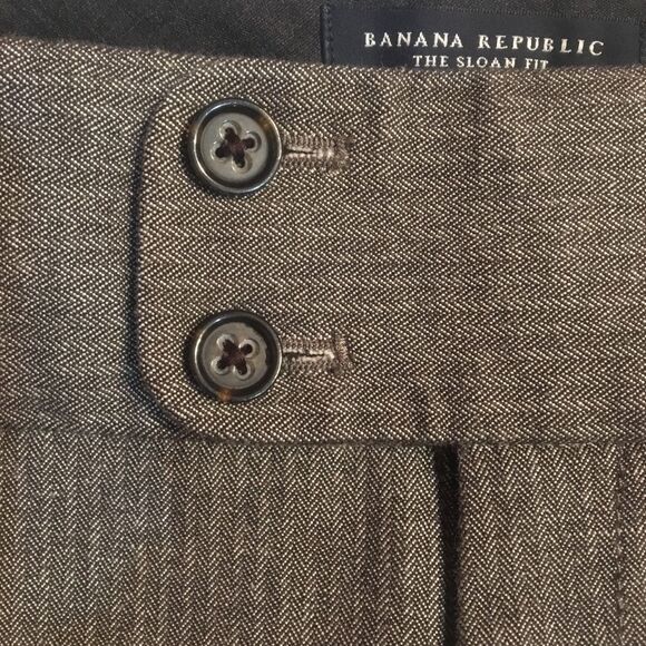 Banana Republic Gray Striped Sloan Trouser Pants 10 - Picture 4 of 6
